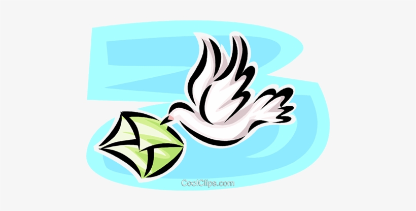 Airmail Delivery With Bird And Envelope Royalty Free - Bird Delivery, transparent png
