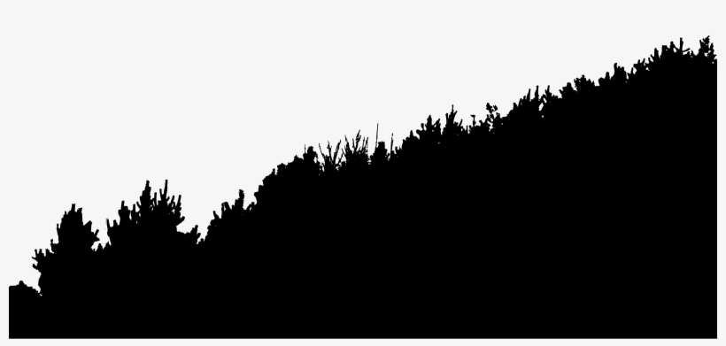 Bushes Silhouette Png Black And White Download - Vegetation Silhouette, transparent png