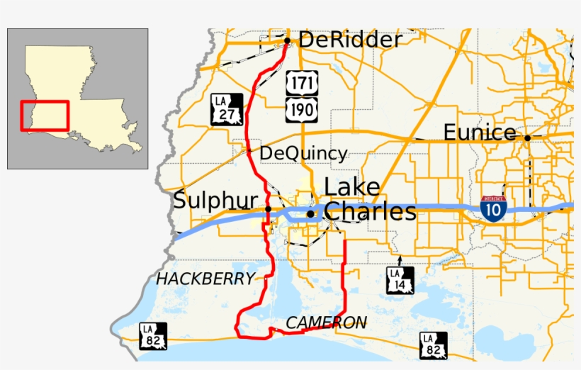 Louisiana Highway 27 Wikipedia - Hwy 27 Louisiana Map, transparent png