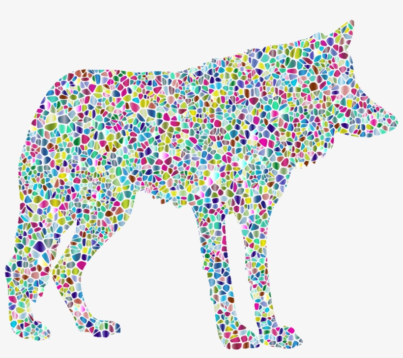 This Free Icons Png Design Of Polyprismatic Tiled Wolf, transparent png