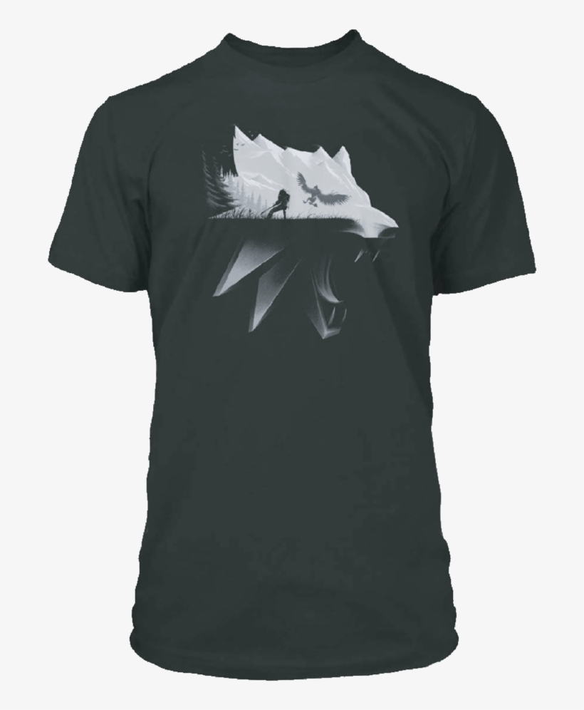 The Witcher 3 Wolf Silhouette Tee - Koszulka The Witcher 3 Wolf Silhouette Xxl, transparent png