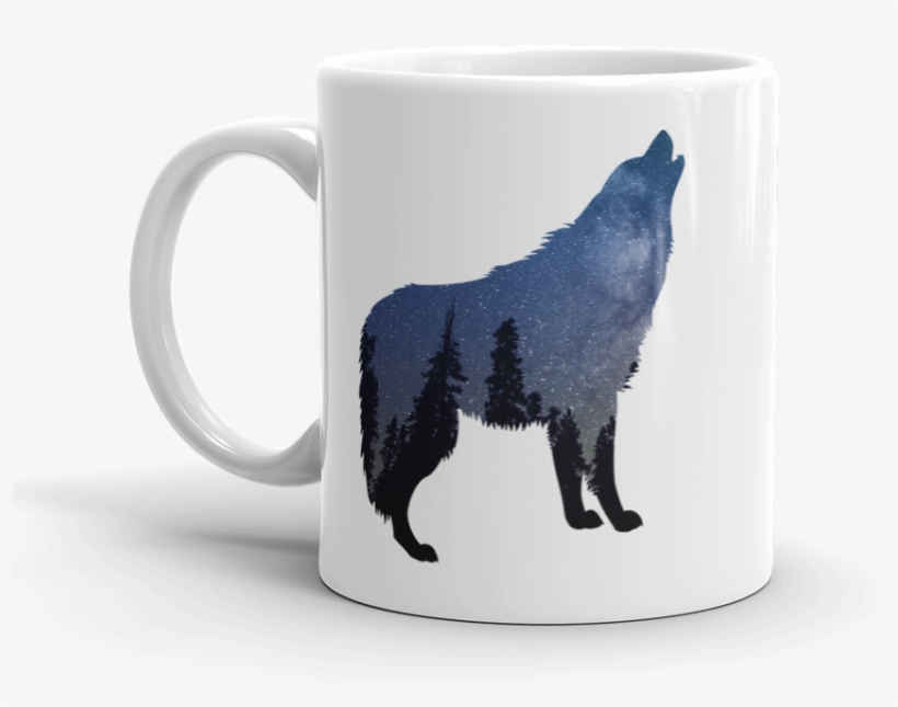 Wild Wolf Silhouette Mug - Mug, transparent png