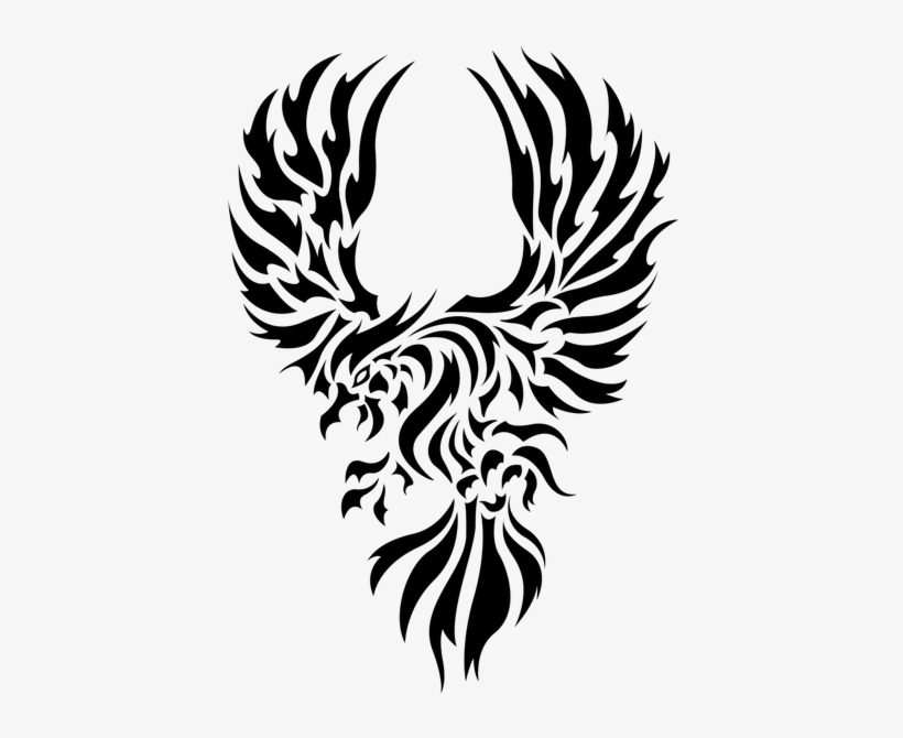 Eagle Silhouette Tattoo - Philippine Eagle Tribal Tattoo, transparent png