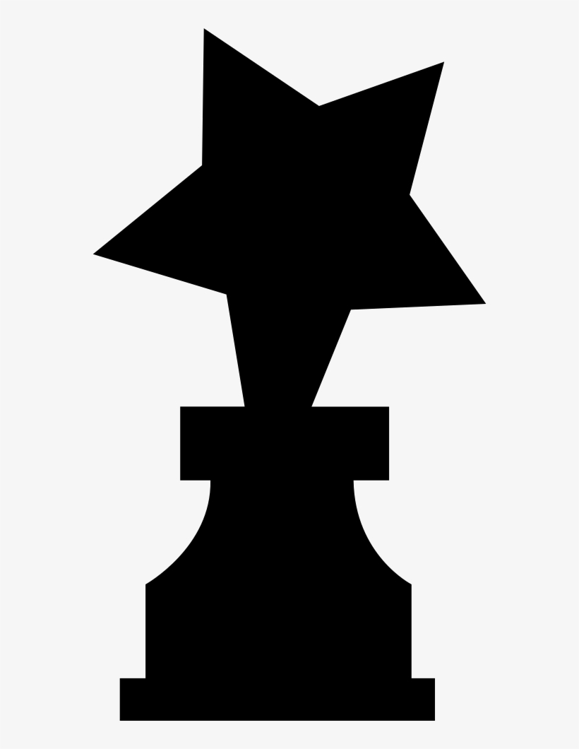 Star On A Award Trophy Silhouette Comments - Trophy Silhouette, transparent png