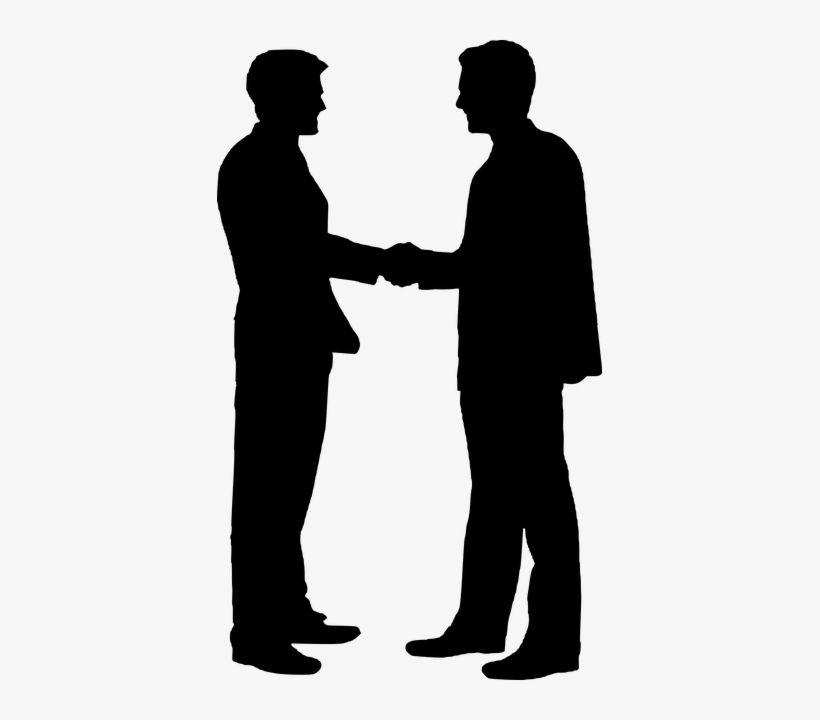 People Shaking Hands Silhouette, transparent png