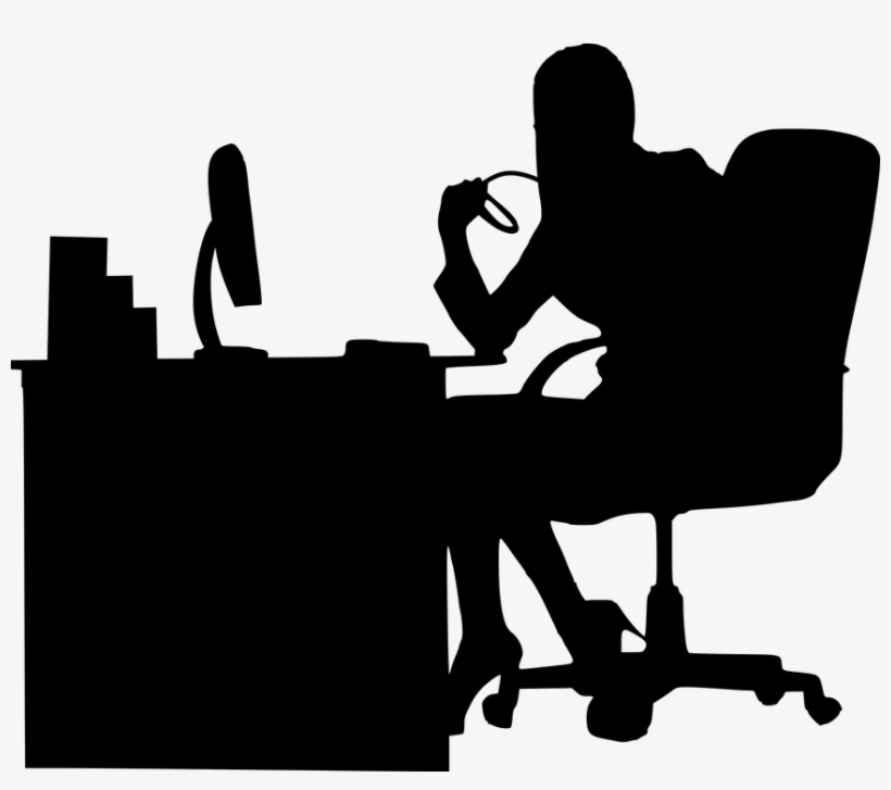 Silhouette, Businesswoman, Working, Creative, Office - Office Silhouette Png, transparent png