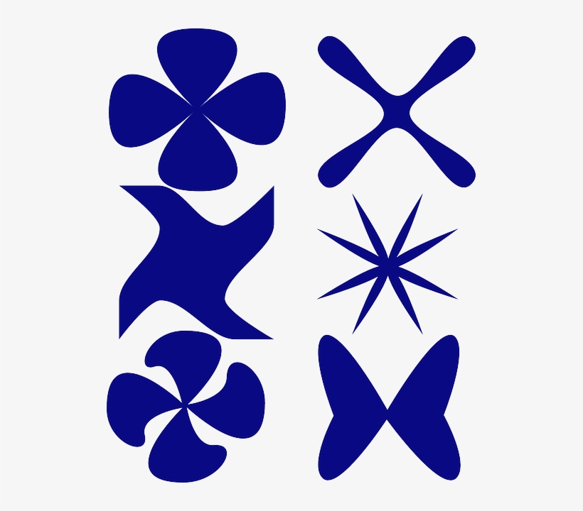 Butterfly, Shapes, Silhouettes, Star, Swirl, Blue - Clip Art Organic Shapes, transparent png