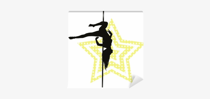 Pole Dancer Woman On Star Background - Sticker Pole Dancer Durable Boat (13 X 6,90 In. ) Vinyl, transparent png