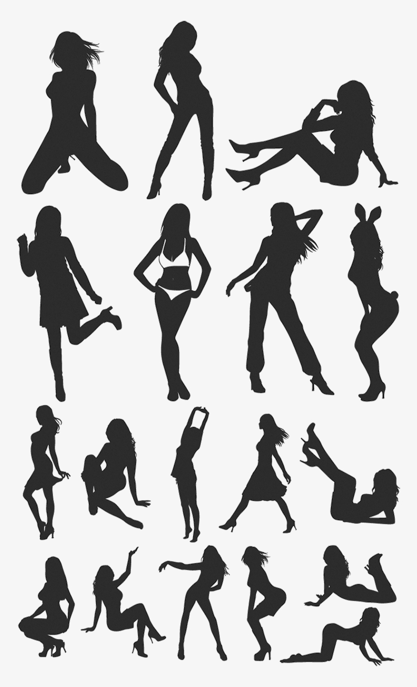Sexy Bunny Girl Silhouette, transparent png