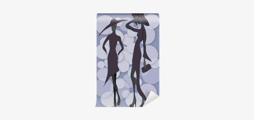 Fashion Sketch With Model Silhouettes Wall Mural • - Stock Illustration, transparent png