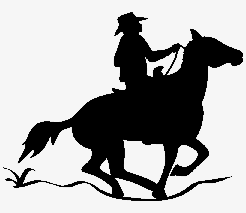 Cowboy Silhouette Png - Western Rider Oval Bumper Sticker, transparent png