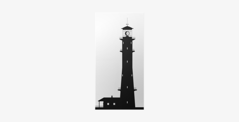 Silhouette Of Lighthouse Isolated On White Poster • - Illustration, transparent png