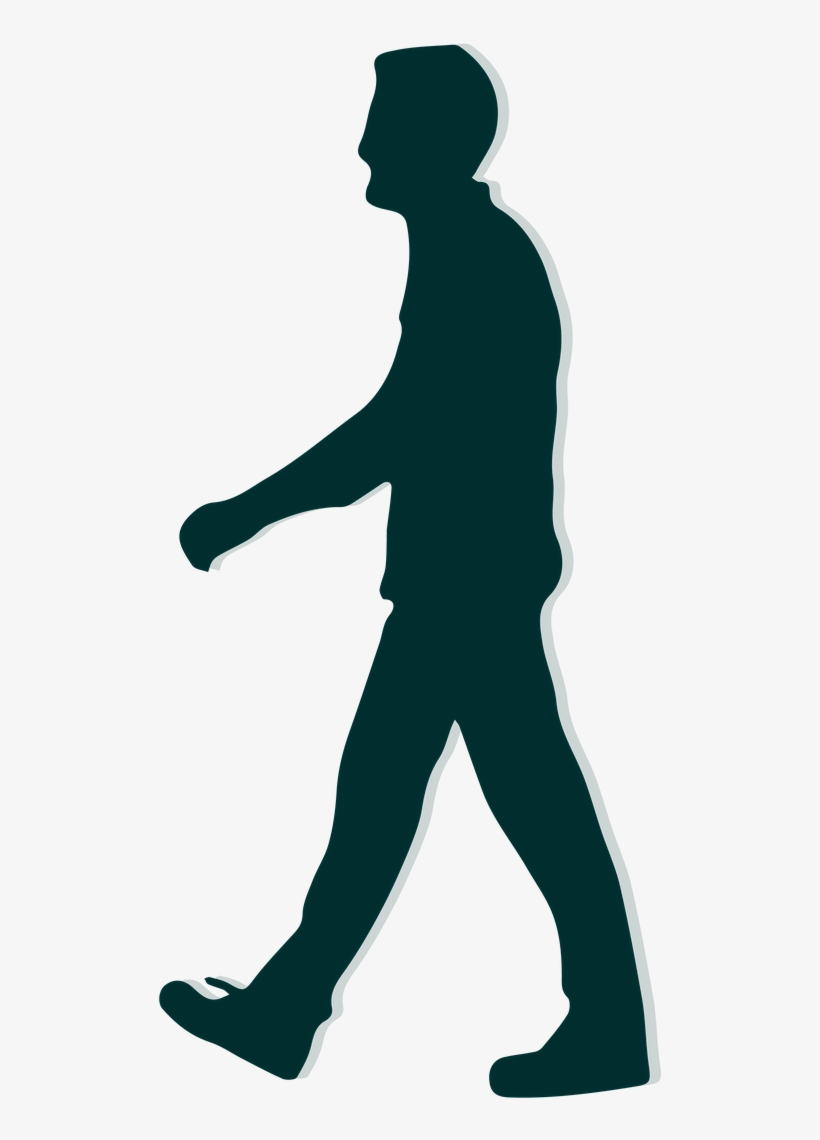 Person Walking Silhouette - Clip Art, transparent png