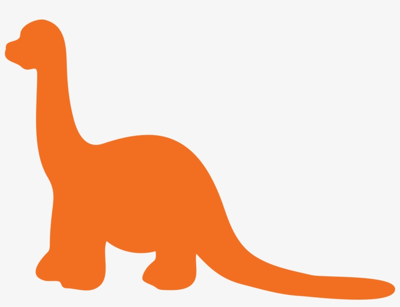 Orange Silhouette Of A Dinosaur - Dinosaur Orange Png, transparent png