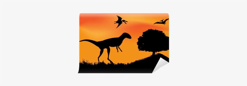 Dinosaur Silhouette Scene, transparent png