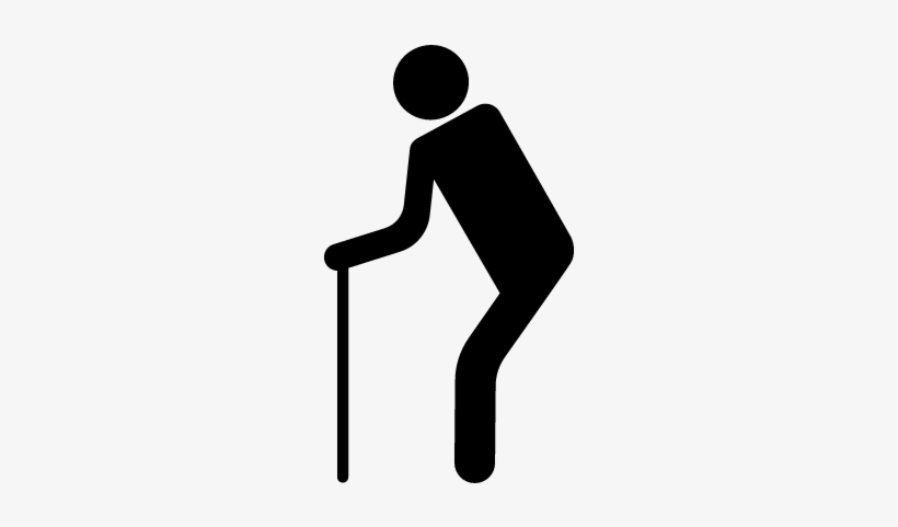 Old Man With Walking Stick Vector - Icono Anciano Png, transparent png