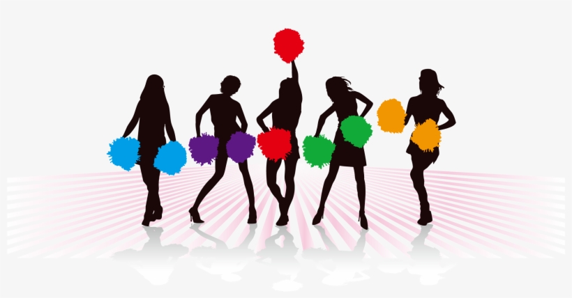 Pom Pom Silhouette At Getdrawings - Cheerleaders Silhouette, transparent png