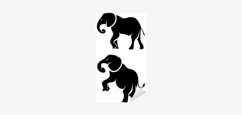 Elephant Standing Silhouette, transparent png