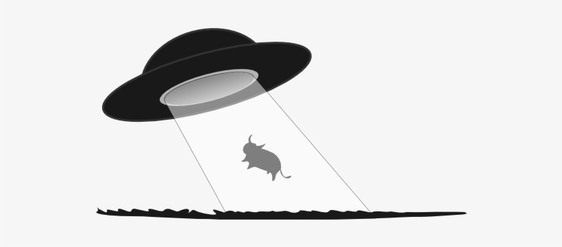 Net » Clip Art » Cow Abduction Black White Line Art - Ufo Black And