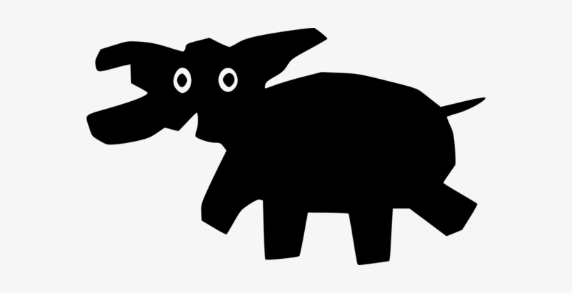 Black And White Silhouette Drawing Art Elephants - Elephant, transparent png