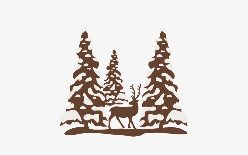 Silhouette Clipart Winter - Cricut Trees Free, transparent png