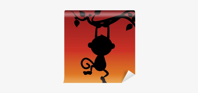Silhouette Monkey On Tree, transparent png