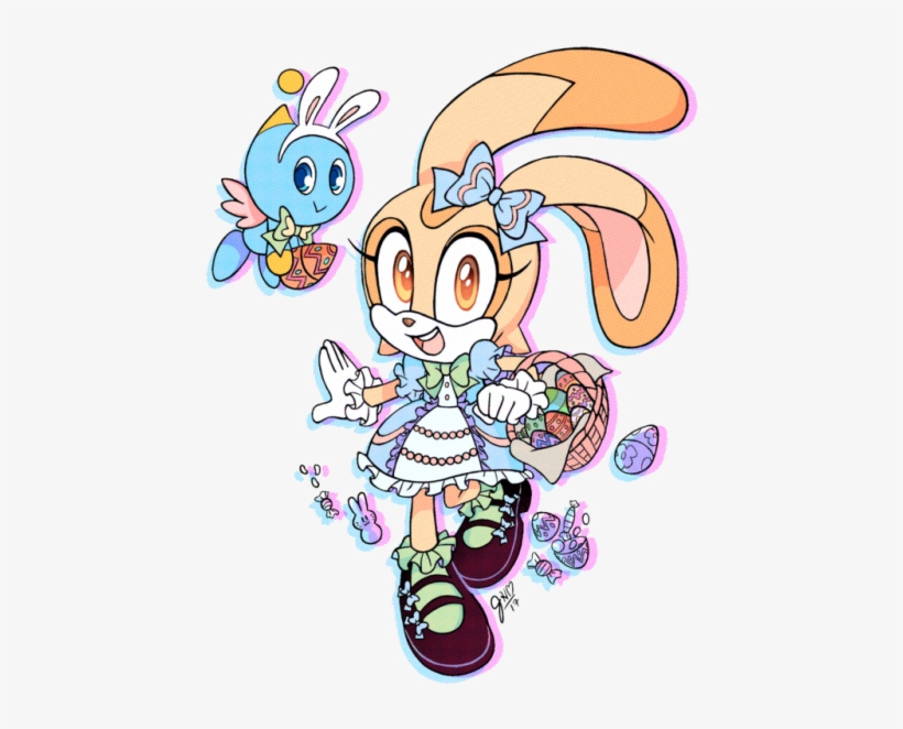Easter Bunny Silhouettes Cliparts - Cream The Rabbit, transparent png
