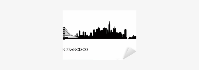 San Francisco City Skyline Silhouette Background Sticker - San Francisco Cityscape Silhouette, transparent png