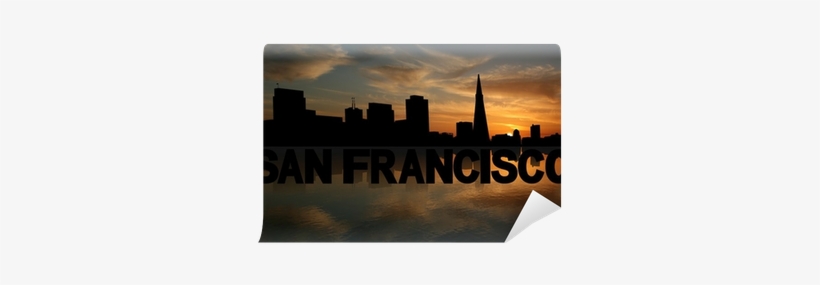 San Francisco Skyline Reflected Text Sunset Illustration - San Francisco, transparent png