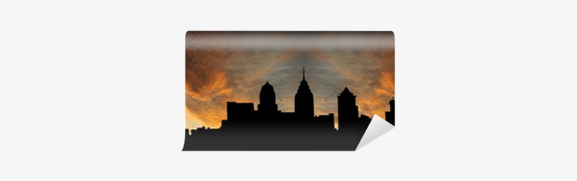 Philadelphia Skyline At Sunset With Beautiful Sky Illustration - Philadelphia Skyline Silhouette, transparent png