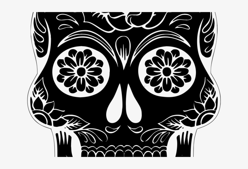 Original - Sugar Skull Black And White, transparent png