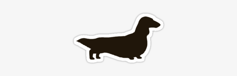 Long Haired Dachshund Silhouette Waterproof Die-cut - Silhueta De Cabelos Compridos Do Dachshund Camiseta, transparent png