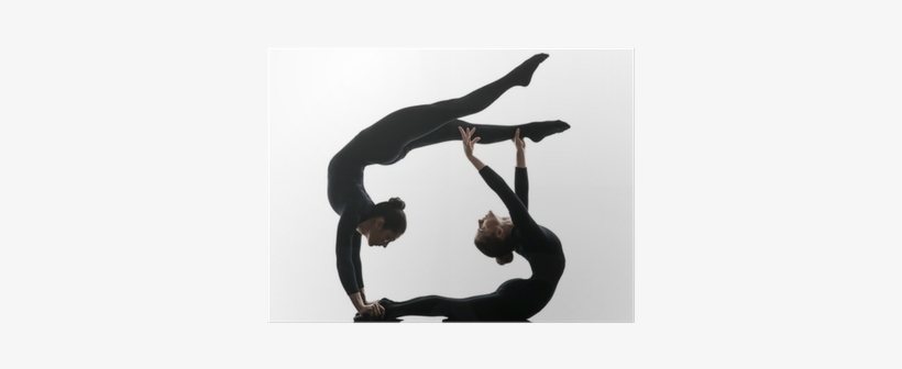 Two Women Contortionist Exercising Gymnastic Yoga Silhouette - La Fisica Agile. I Saperi Da Sapere. Con E-book. Con, transparent png