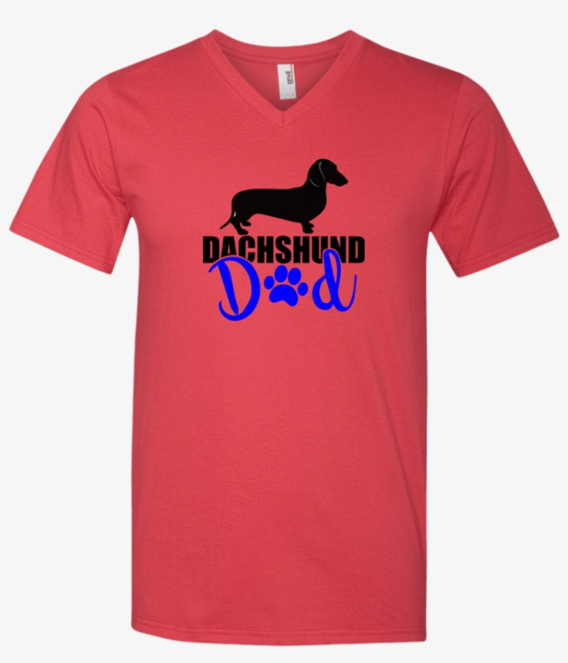 Dachshund Dad Shorthair Men's V Neck T Shirt - Supreme T Shirt Cat, transparent png