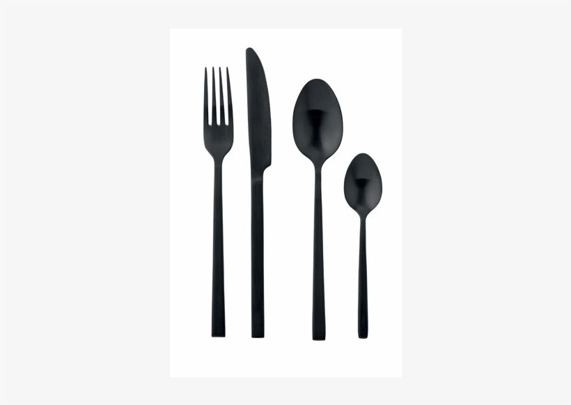 Flatware Set, Black - Silhouette, transparent png