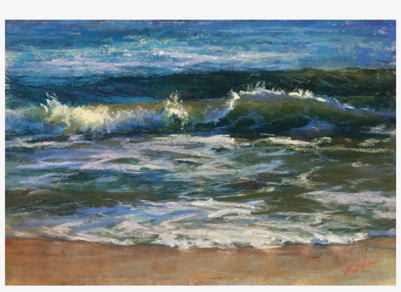 Waves Original Seascape Painting Clip Transparent Stock - Pastel, transparent png