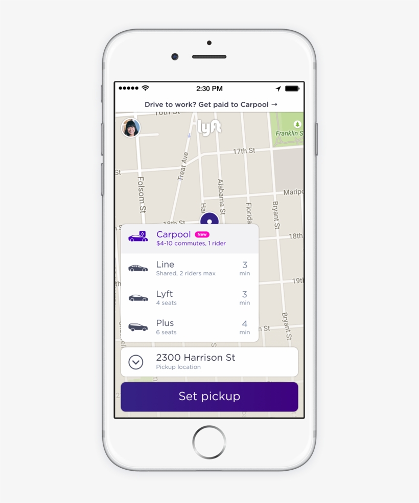 Lyft Carpool Pax Screen - Mobile App, transparent png
