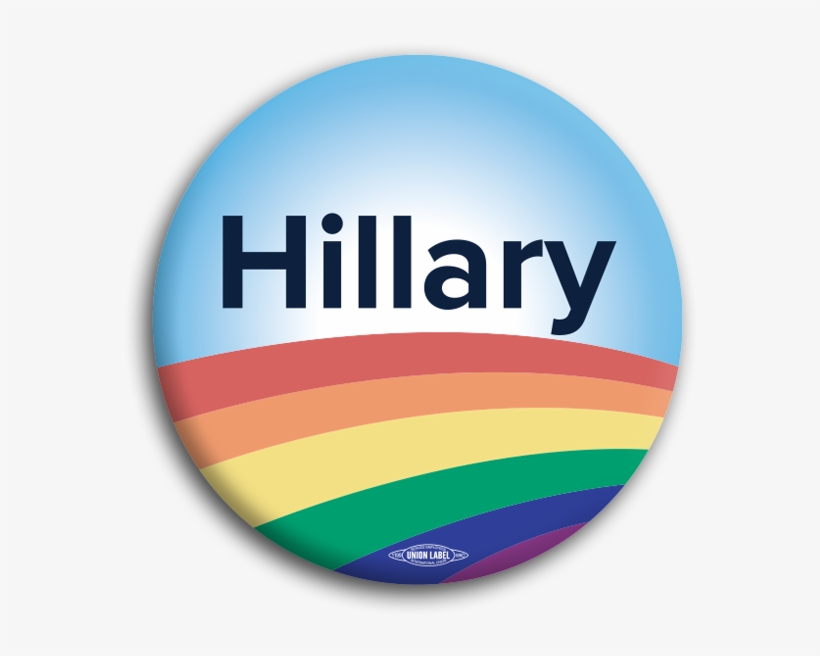 Hillary Rainbow Button - Hillary Clinton, transparent png