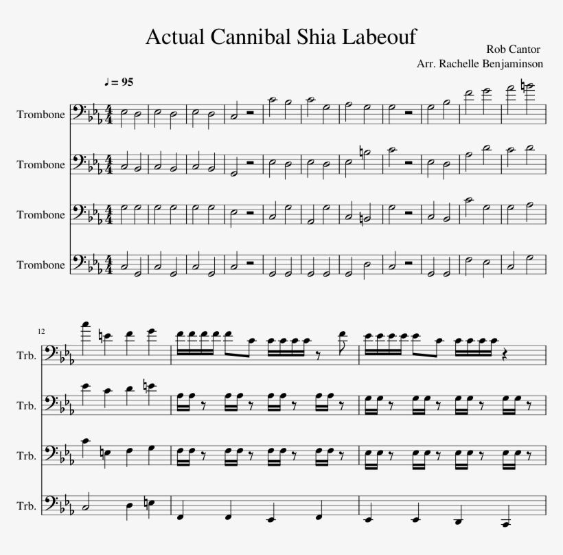 Actual Cannibal Shia Labeouf Sheet Music Composed By - Shia Labeouf Live Score, transparent png