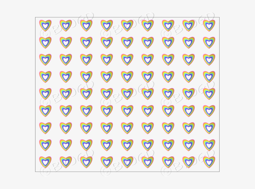 Small Rainbow Hearts On Clear Background, transparent png