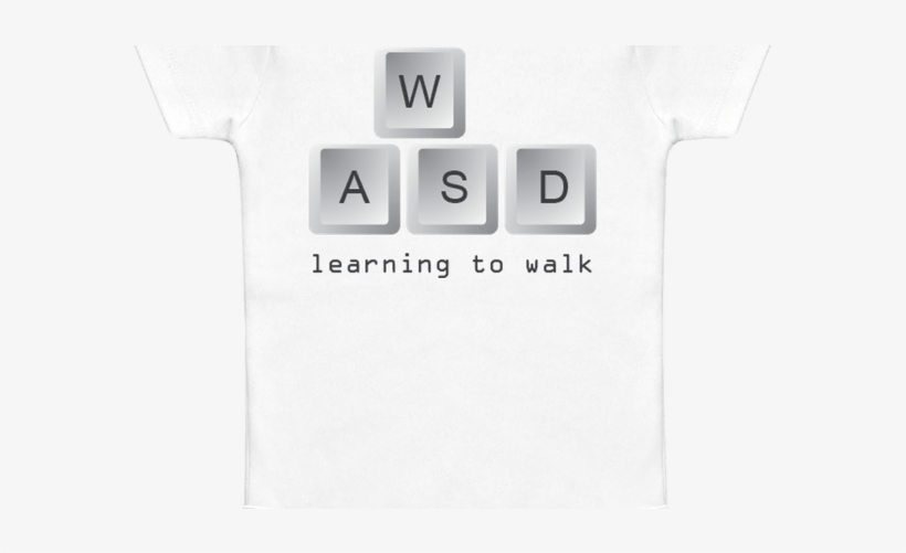 Learning To Walk Wasd Funny Gamer Baby Onesie Cute - Onesie, transparent png