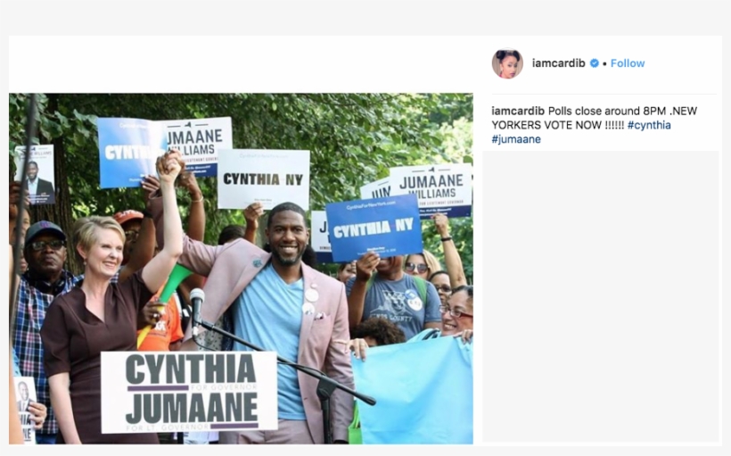 Cardi B Feud Has Officially Reached Gubernatorial Levels - Cynthia Nixon And Jumaane Williams, transparent png