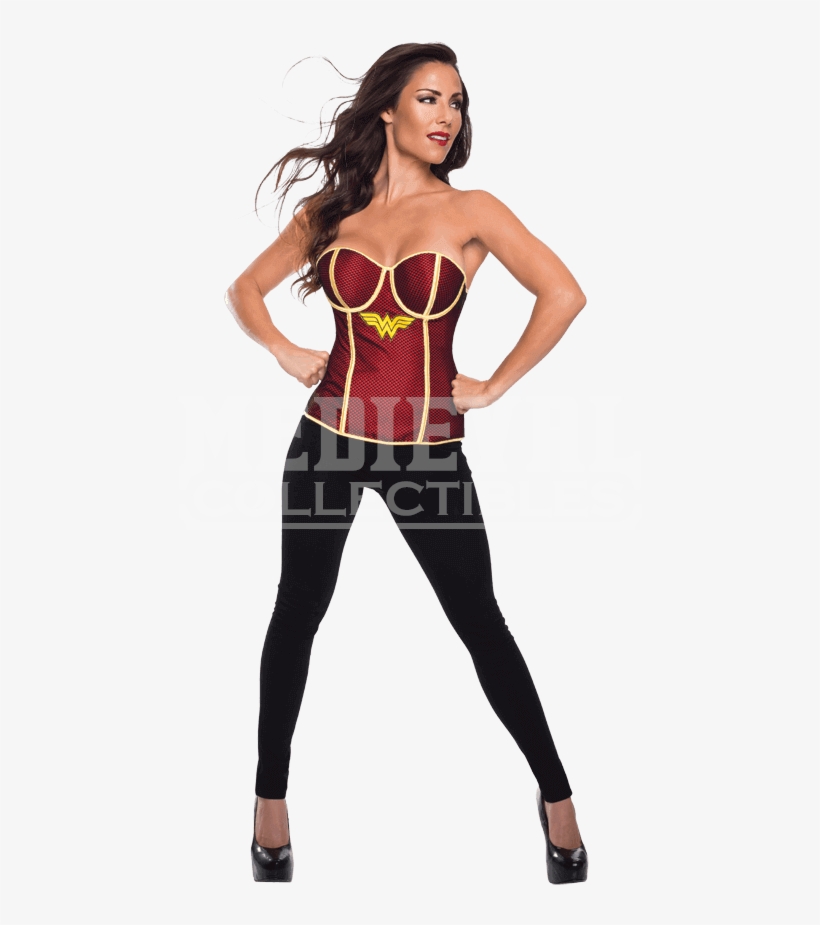 Adult Wonder Woman Fishnet Overlay Corset - Wonder Woman Corset Comics, transparent png
