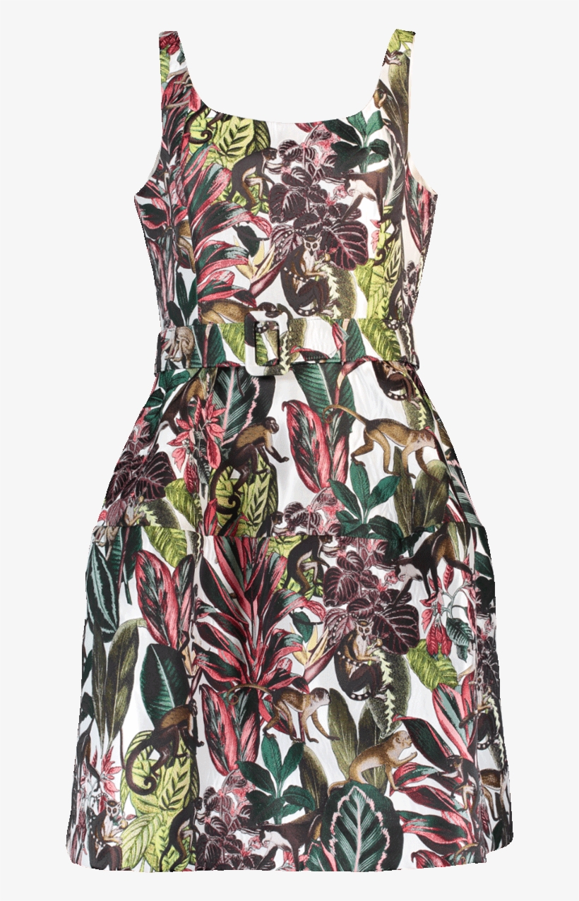 Loading Zoom - Oscar De La Renta Scoop-neck Sleeveless Jungle &, transparent png