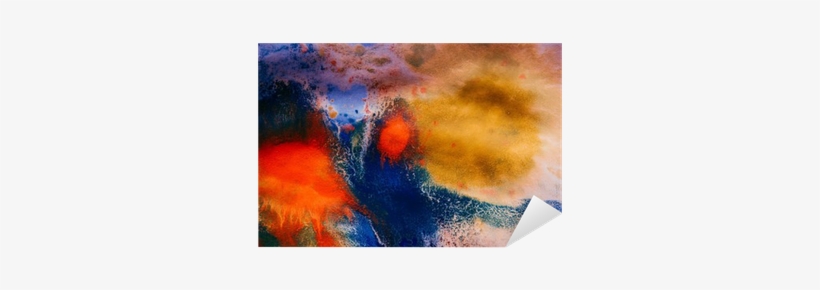 Dried Streaks Of Multicolored Paint With Cracks Sticker - Paint, transparent png