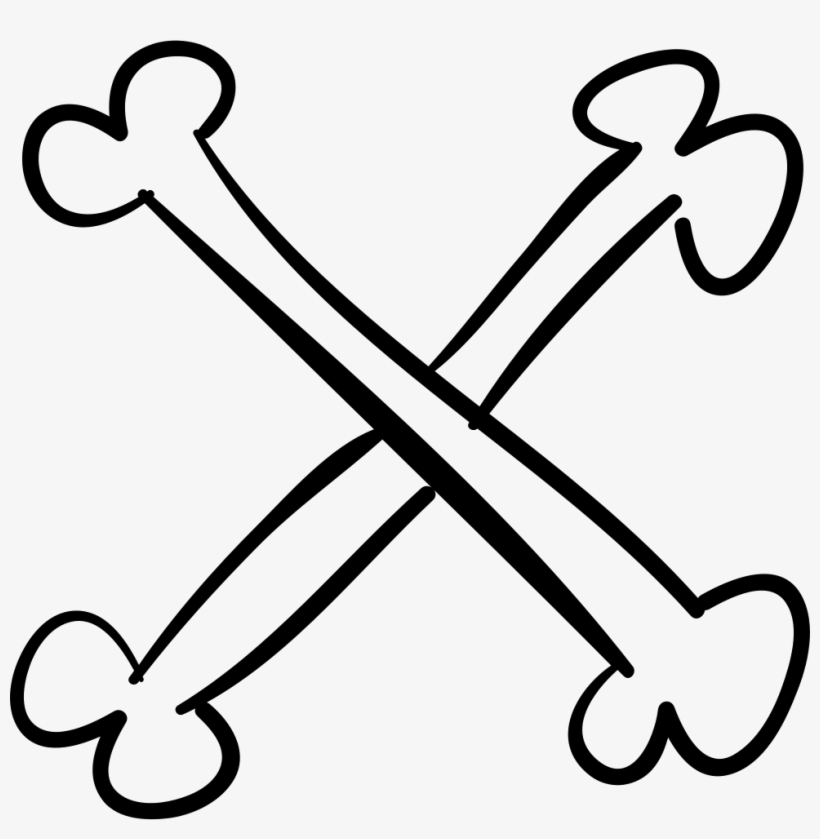 Cross Of Bones Outline Comments - Bones Outline, transparent png