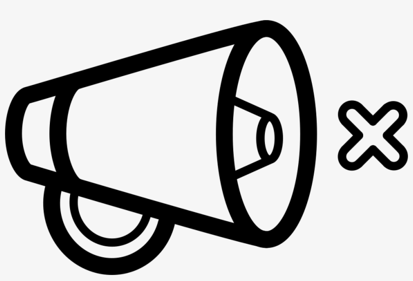 Mute Interface Symbol Outline Of A Speaker With A Small - Symbol, transparent png