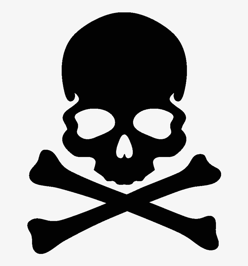 Sticker Tête De Mort & Os Noirs - Simple Skull And Cross Bones, transparent png