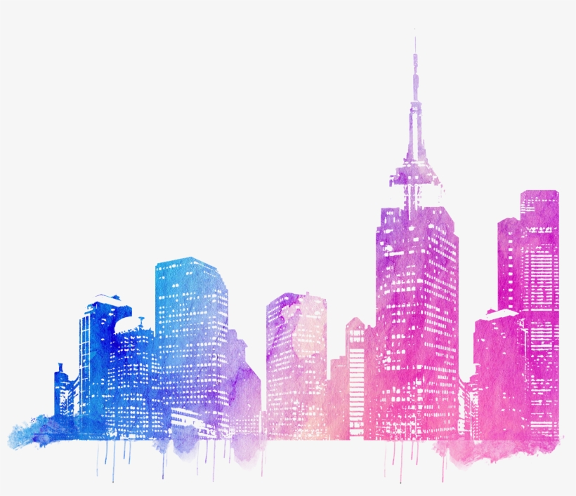 Picture Library Library Cities Skylines Colorful Transprent - City Skyline Drawing, transparent png