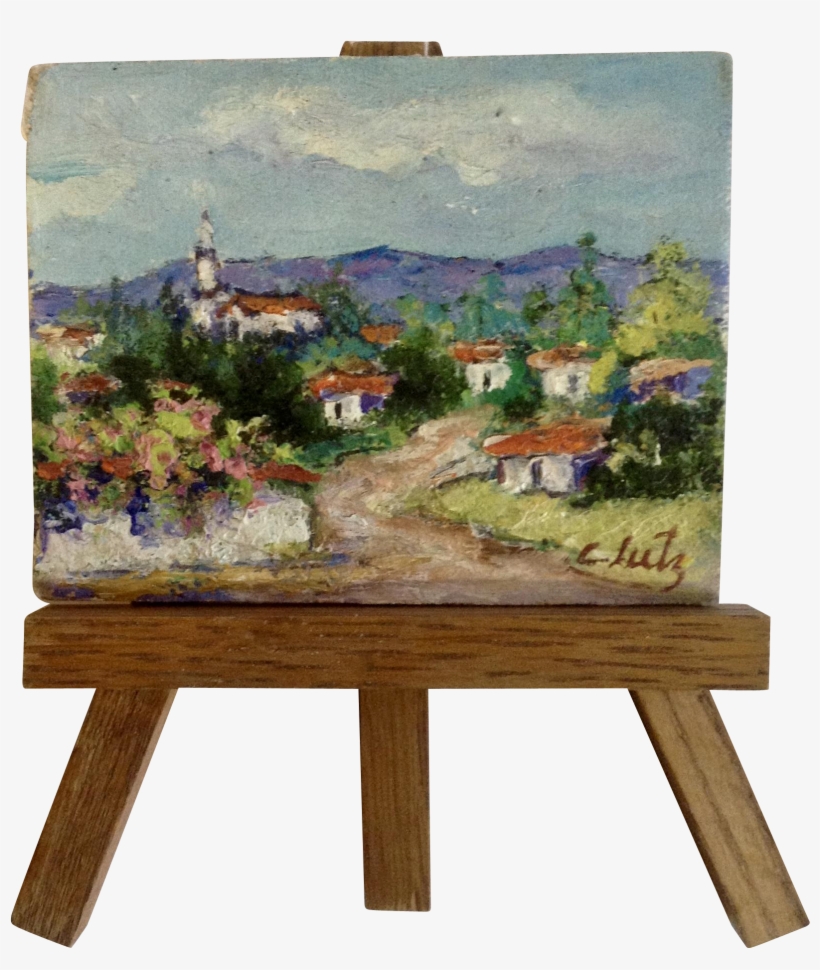 Clutz, Miniature Oil Painting On Wood Landscape Costa - Outdoor Table, transparent png